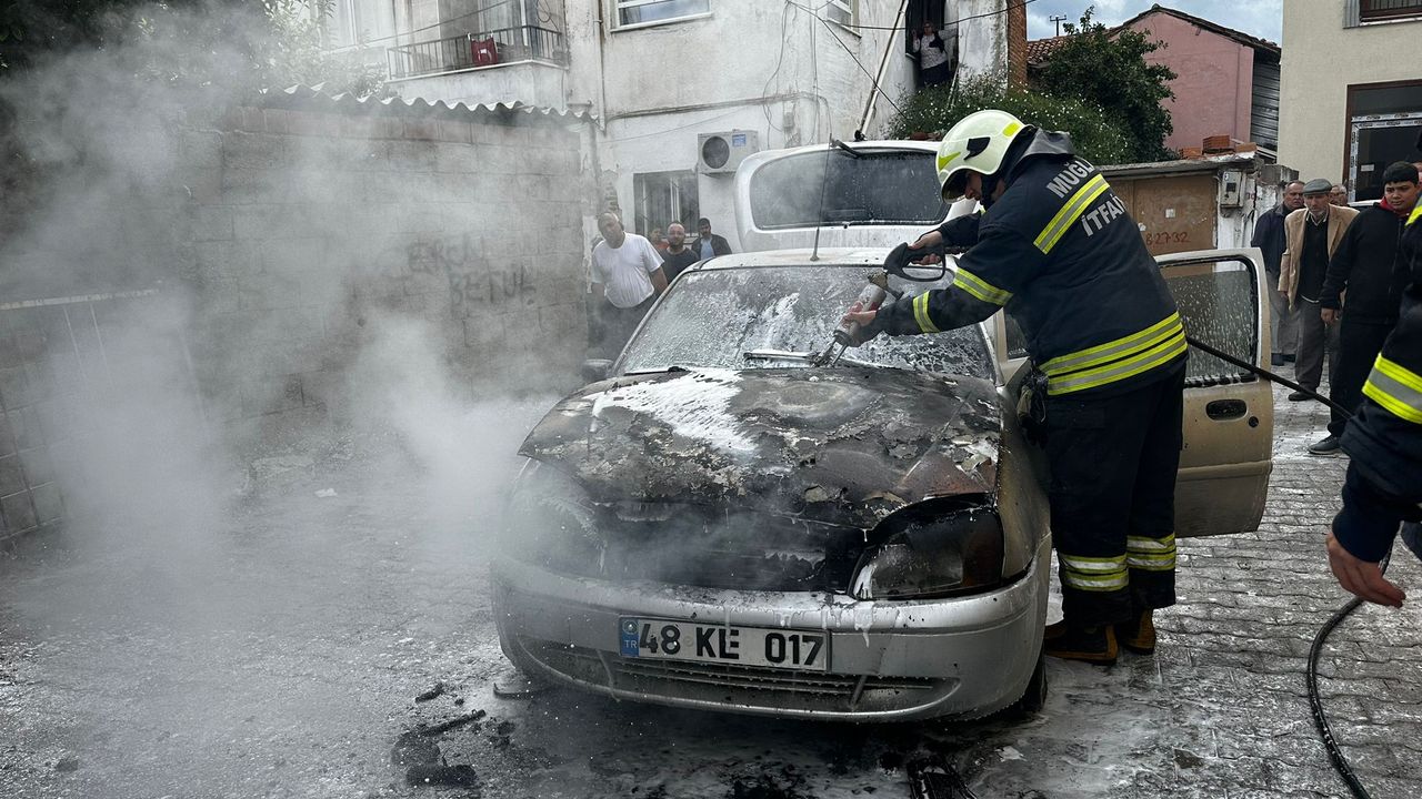 Milas’ta LPG’li araç alev alev yandı