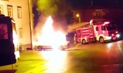 Kırıkkale'de otomobil alev alev yandı