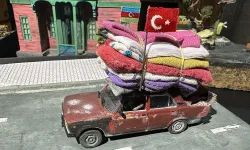 Depremzedelere yardım ulaştıran Azerbaycanlının aracının maketi yapıldı
