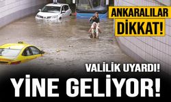 Şiddetli yağışların vurduğu Ankara'ya bir uyarı daha!