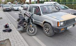 Samsun'da motosiklet kamyon kapısına çarpınca 1 yaralı!
