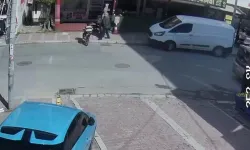 Bisiklet kullanmayı öğrenen çocuk aşırı hızlandı, dükkan camına girdi