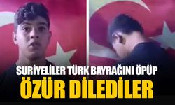 Türk bayrağına yönelik provokasyonda bulunan Suriyeliler yakalandı: Bayrağı öpüp özür dilediler