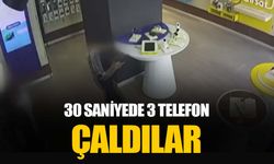 Bursa'da 3 çocuk 30 saniyede 160 bin lira değerindeki telefonları çaldı-İZLE