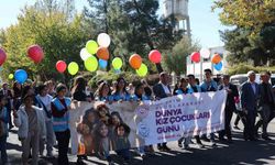 Diyarbakır’da 100 kız çocuğu farkındalık için yürüyüş yapıp gökyüzüne balon bıraktı