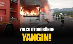 Adana firmasının yolcu otobüsü otoyolda böyle yandı