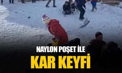 Naylon poşet ile böyle kayarak keyif yaptılar