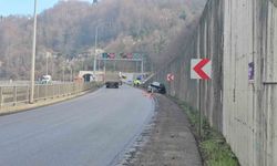 Zonguldak'ta Ters yönde seyreden araca çarpmamak için kaza yaptı