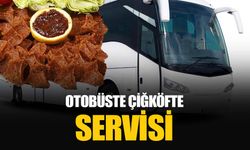 Yolcu otobüsünde çiğköfte servisi