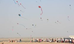 Yüzlerce uçurtma Suriye sınırında gökyüzünde şölen oluşturdu