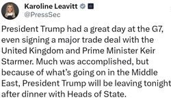 Trump, Orta Doğu’da yaşanan gelişmeler nedeniyle G7 Zirvesi’nden erken ayrılacak