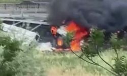 Ankara Elmadağ’da tır alev topuna döndü