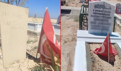 Depremde can veren kimsesiz kız çocuğunun mezar taşına yazılan söz dikkat çekti