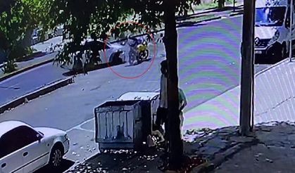 Tekirdağ'da motosikletin kaza anı kamerada