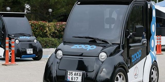 Elektrikli mini araç 'paylaşımlı' olarak İzmir'de yollara çıktı