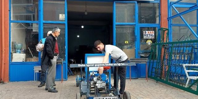 Karabük'te üniversite öğrencisi demir profil ve borudan araç tasarladı