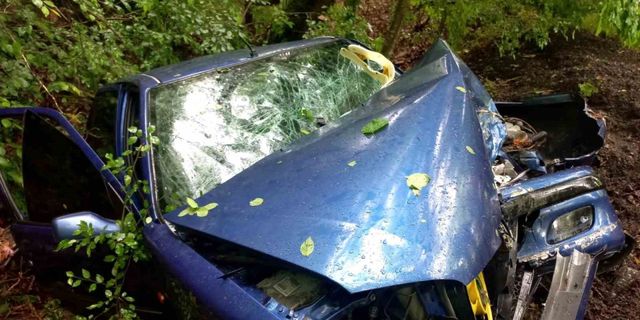 Kontrolden çıkan otomobil ağaca çarptı: 2’si ağır 3 yaralı