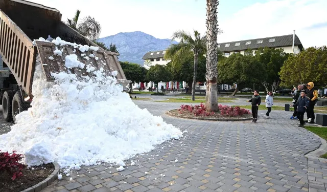 Kar Balkanlardan değil yaylalardan geldi: Kamyona doldurulan kar şehir merkezine döküldü