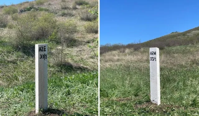 Azerbaycan-Ermenistan sınırında tarihi an: İlk taş dikildi