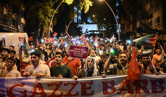 Ankara'da İsrail'in Gazze'ye yönelik saldırılarını protesto için yürüyüş gerçekleştirildi