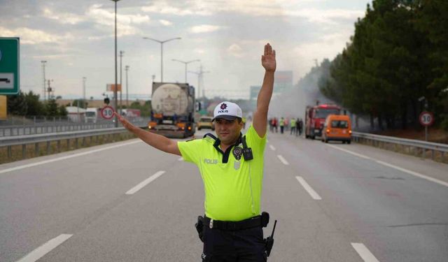 İstanbul-Edirne Otoyolu’nda yangın çıktı