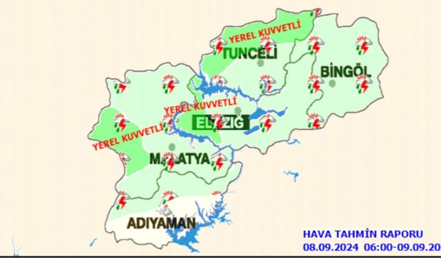 Meteorolojiden Elazığ için kuvvetli yağış uyarısı yapıldı