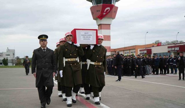 Şehit Kander Babür’ün naaşı Samsun’a getirildi