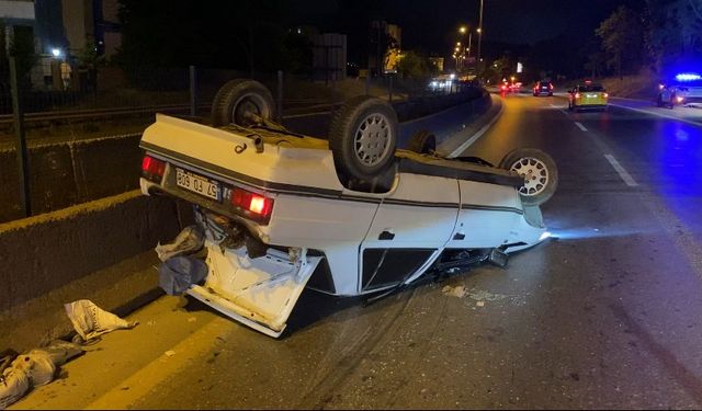 İstanbul'da feci kaza: Kartal’da kontrolden çıkan otomobil takla attı