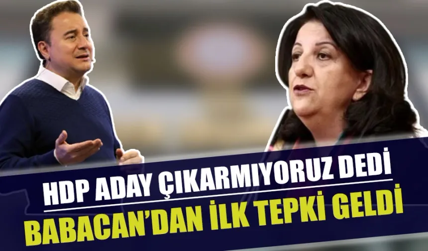 HDP'nin aday çıkarmayacağını açıklaması üzerine Babacan'dan dikkat çeken bir yorum geldi...