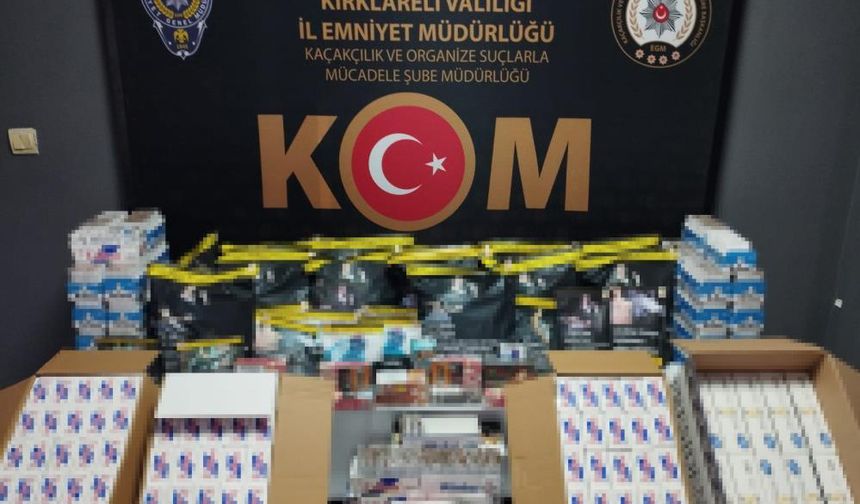 Kırklareli'nde tütün ve makaron operasyonu