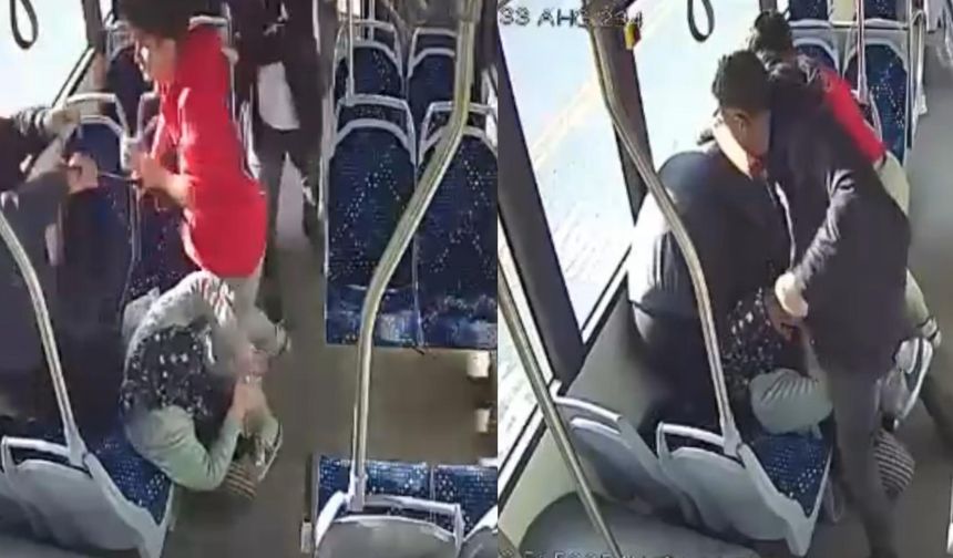 Mersin’de okul müdürü ve oğlu otobüste yaşlı çifte saldırdı: O anlar kamerada