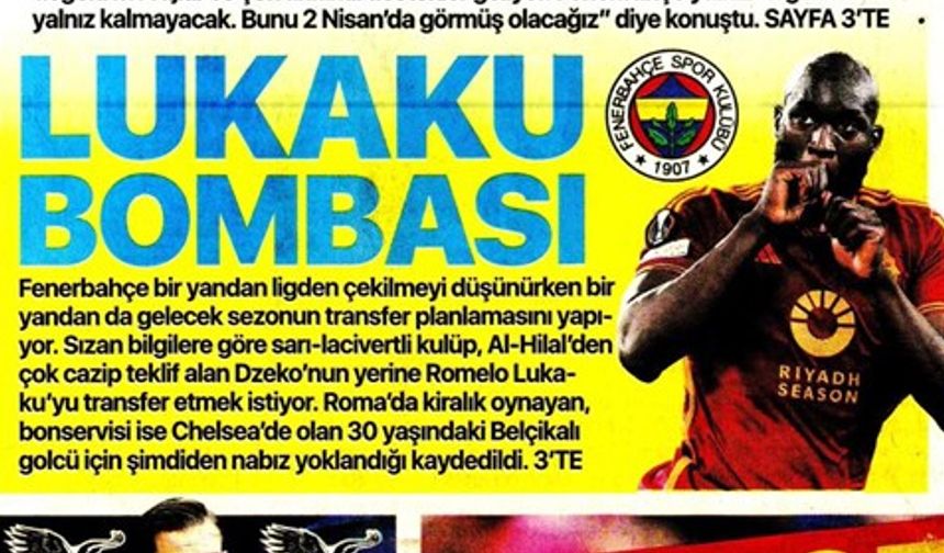 Fenerbahçe'den Romelu Lukaku hamlesi