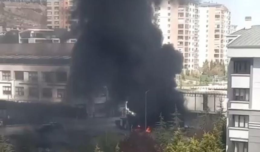 Ankara'da inşaat halindeki binada yangın!