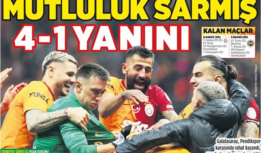 Galatasaray'ın Pendik zaferi manşetlerde