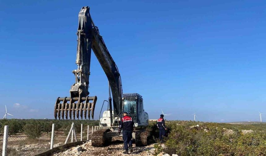 Didim'de hazine arazisinde izinsiz yer açarken yakalandı