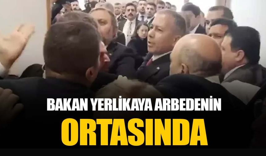 İçişleri Bakanı Yerlikaya'nın girişini CHP’liler engellemeye çalıştı