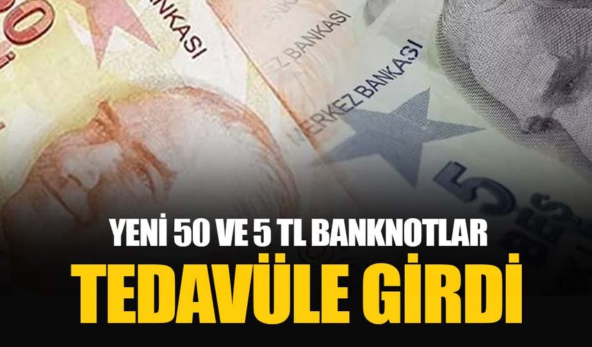 5 ve 50 TL'lik banknotlar tedavüle çıktı: Resmi Gazete’de yayımlandı