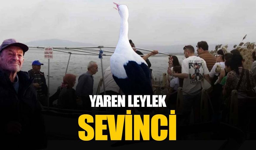Akın akın görmeye gittiler: Yaren leylek o köyde