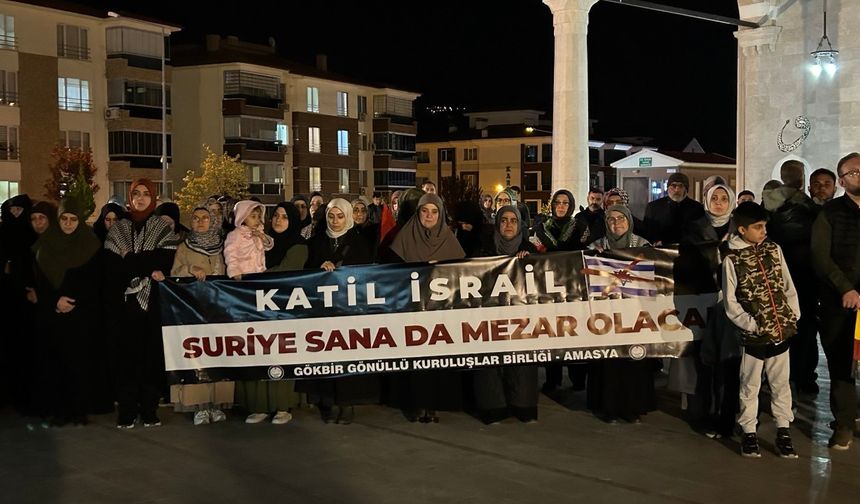 Amasya'da İsrail'in Gazze'ye yönelik saldırıları protesto edildi
