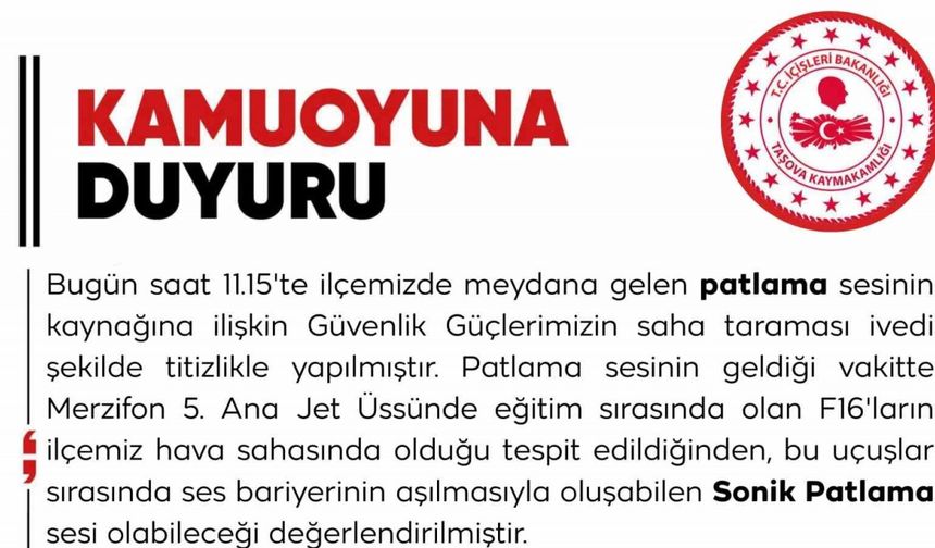 Amasya Taşova’da duyulan patlama sesi korkuttu