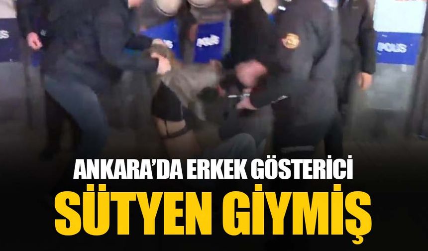 Ankara'da kadın gösterici dedikleri şahıs erkek çıktı: "Sütyeni göründü" iddiasında bulundular