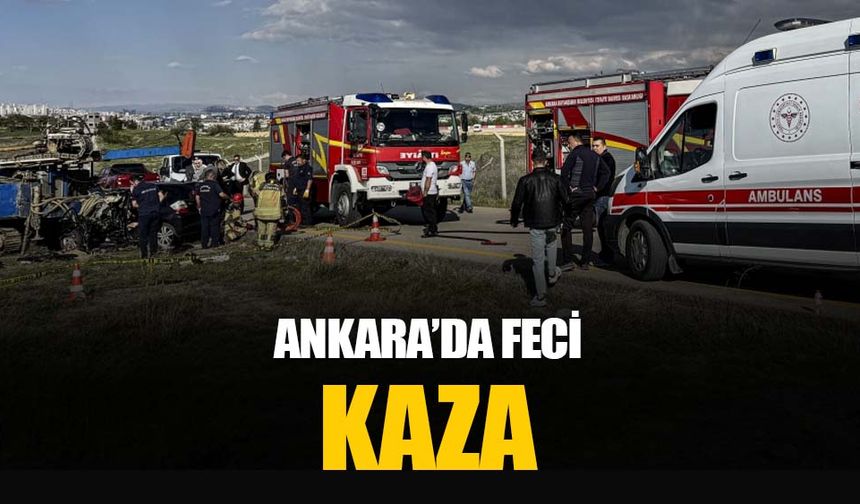 Ankara'da feci kaza: Bağlıca'da sondaj makinasına çarpan otomobildeki anne ve oğlu öldü