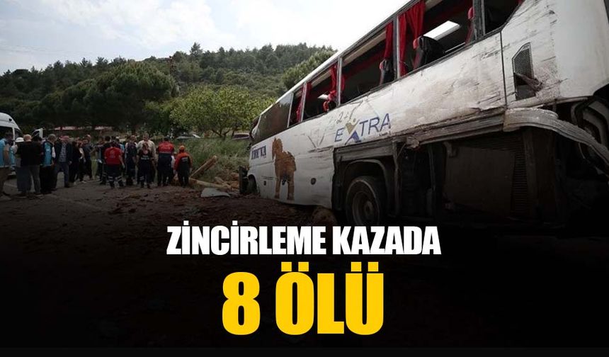 Çanakkale'de zincirleme feci kaza: Yolcu otobüsü kamyon ile otomobil çarpıştı 8 ölü 20 yaralı
