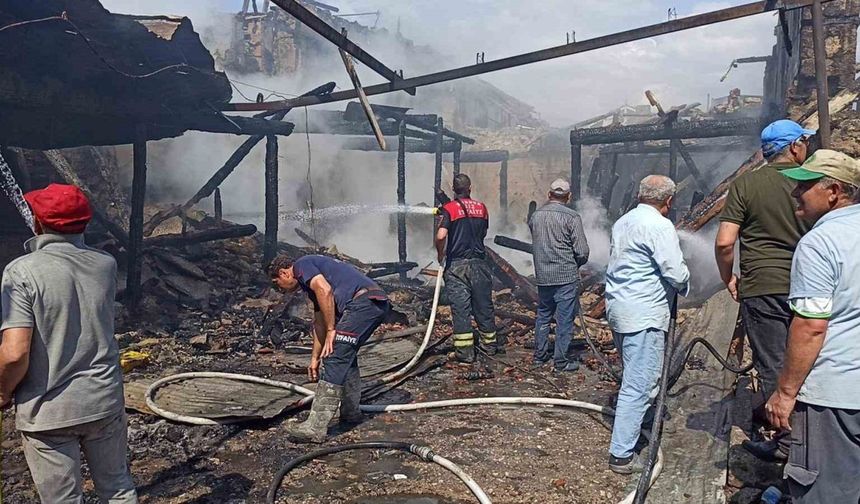 Burdur'da bahçede yakılan ateş 2 ev ve 1 metruk binayı kül etti