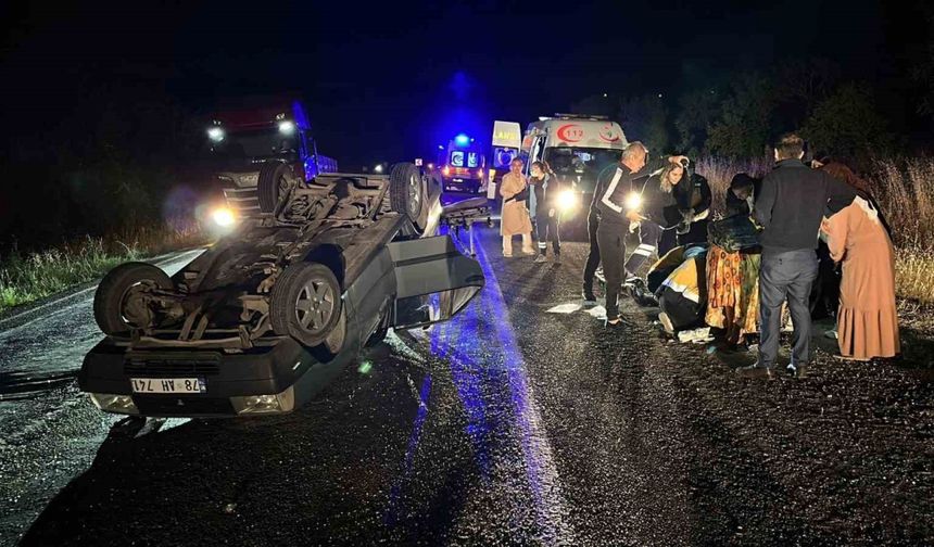 Karabük’te feci kaza: Kontrolden çıkan otomobil takla atıp ters döndü