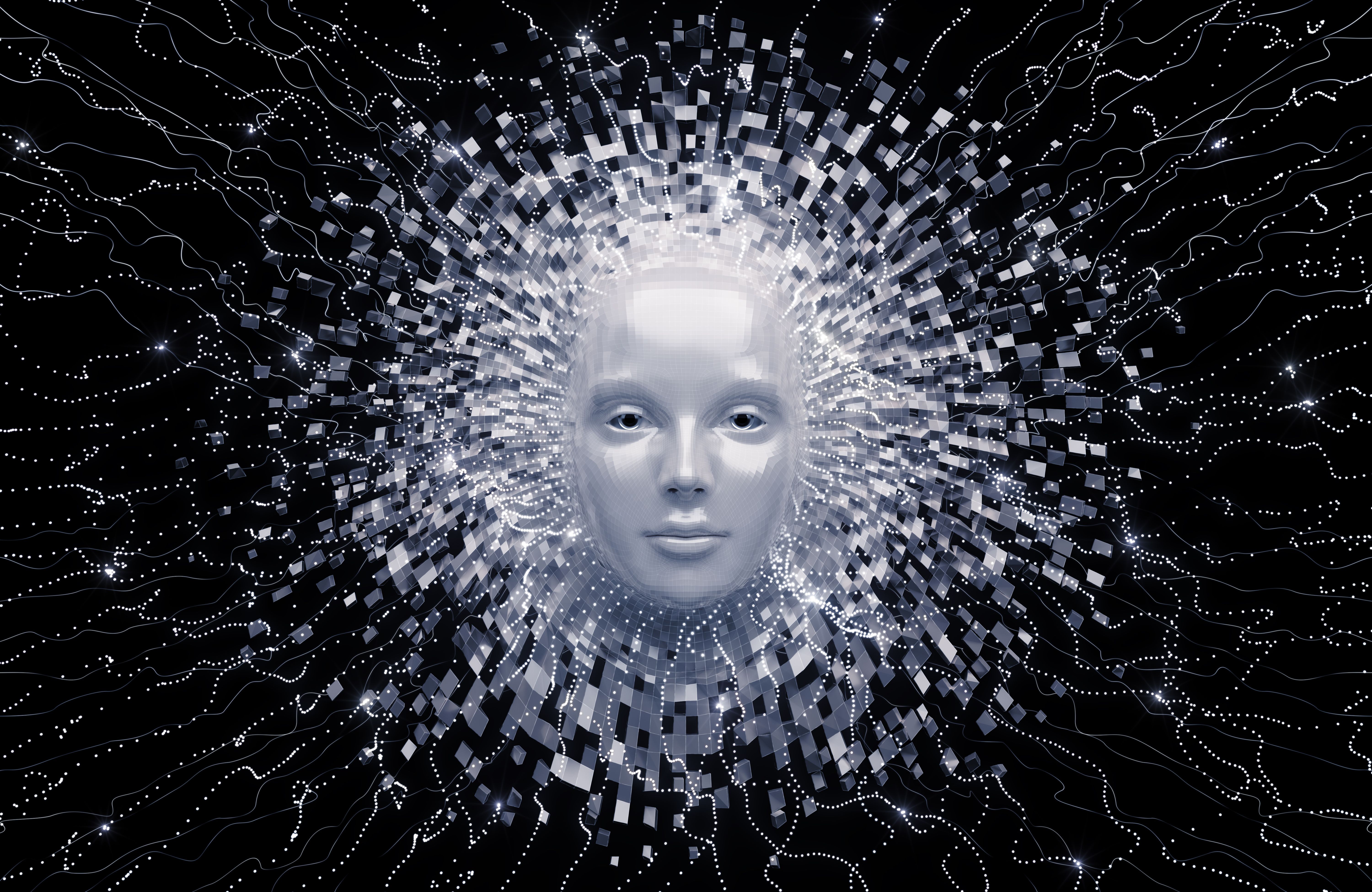 Нейронная сеть создает изображение. Искусственный интеллект. ИСКУСТВЕННЫЙИ нтеллект. ИИ искусственный интеллект. Цифровое лицо.