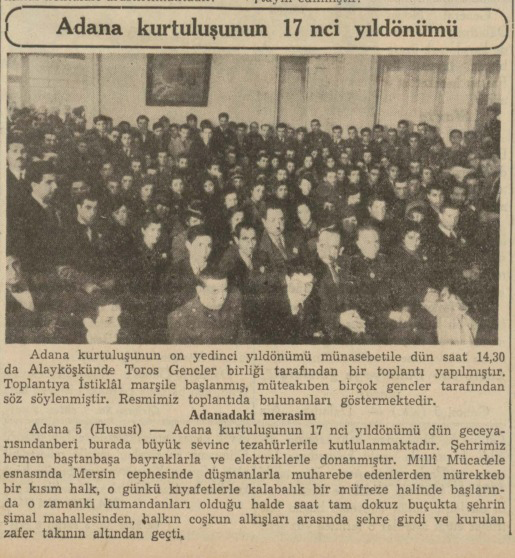 5 Ocak 1939 Anma Programi Gazete Haberi