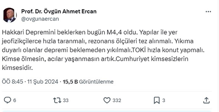 Ahmet Ercanlar Twit