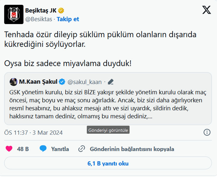 Beşiktaş Yanıt