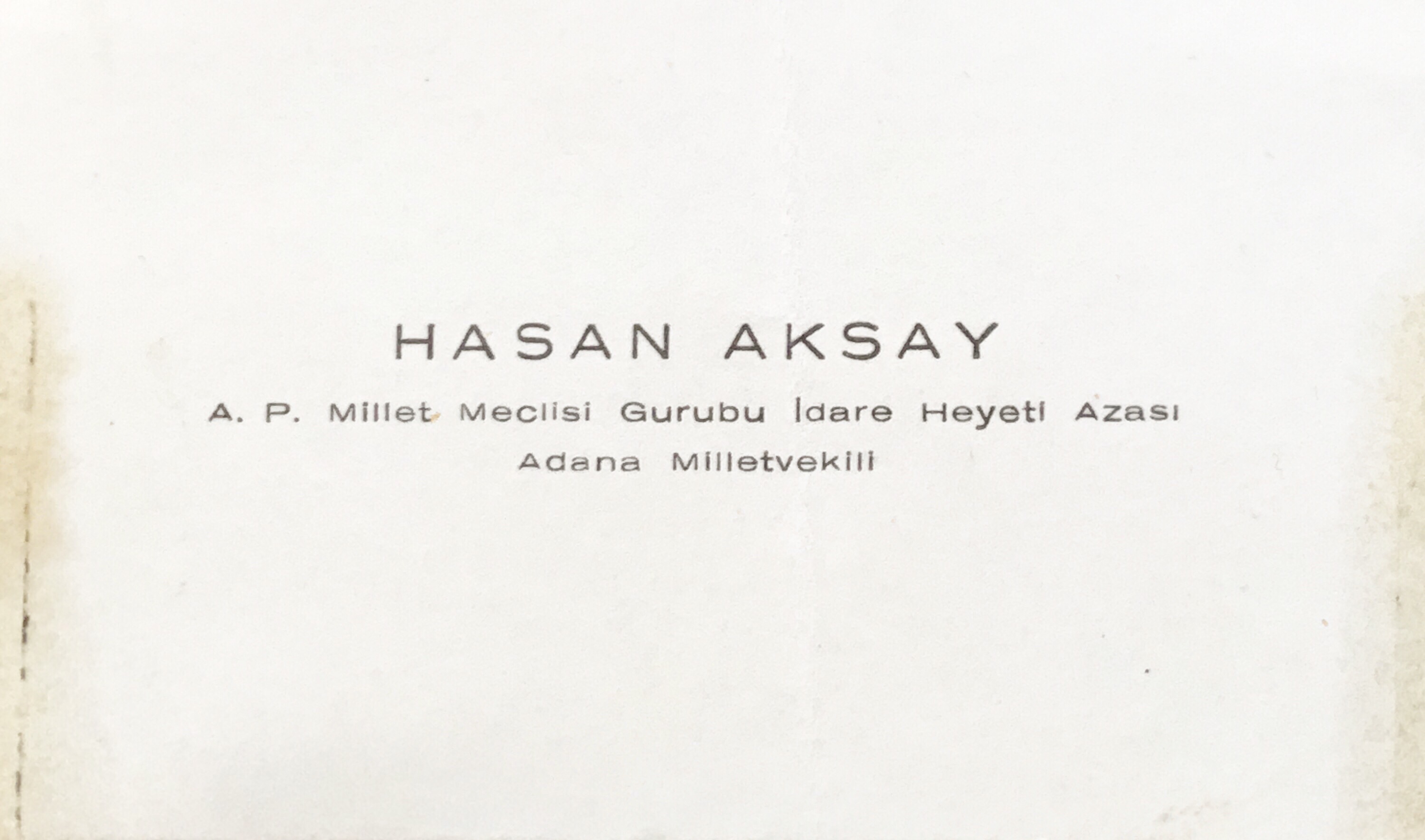 Hasan Aksay Adama Mv Kartviziti